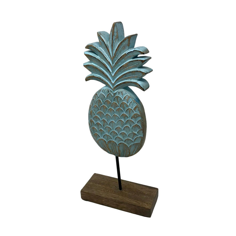 Pineapple Finial - Turquoise Wash