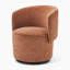 Tanard Upholstered Fabric Round Swivel Accent Armchair - Elegant Stylish Cylindrical Design-1296184708