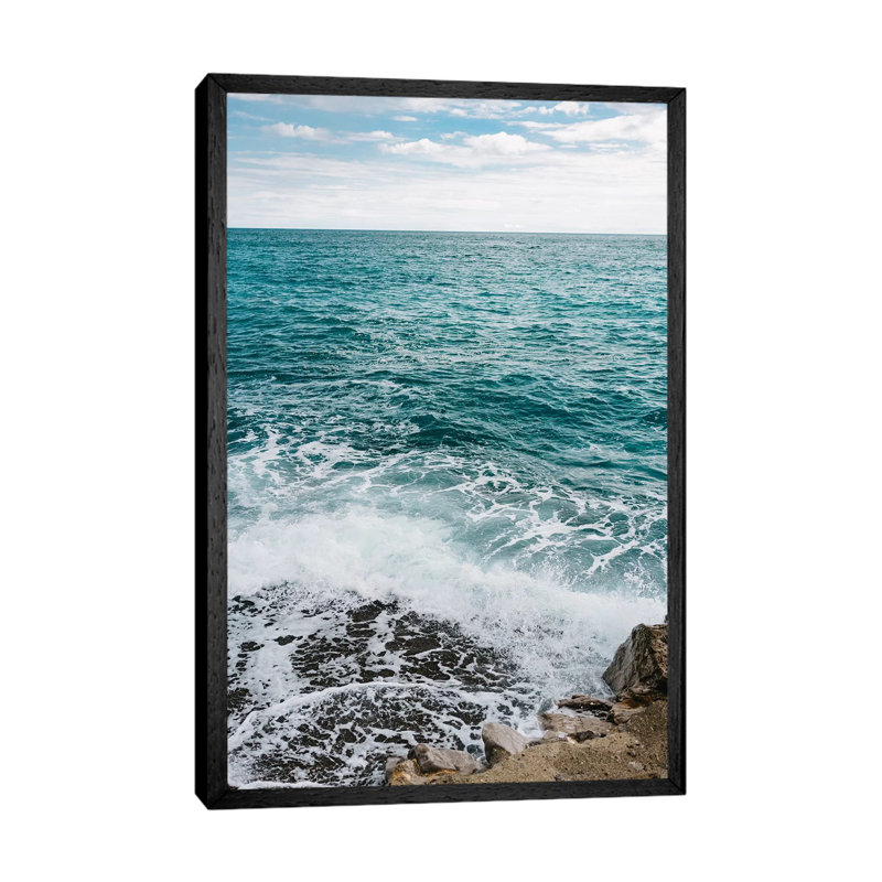 Amalfi Coast Water VI by Bethany Young - Print on Canvas, 101.6cm H x 66.04cm W x 3.81cm D, Black Framed