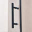 Porte de douche pivotante simple 30-31,5 po x H 75 po, alliage d'aluminium en noir mat, verre trempé clair de 1/4 po (6 mm) d'épaisseur.