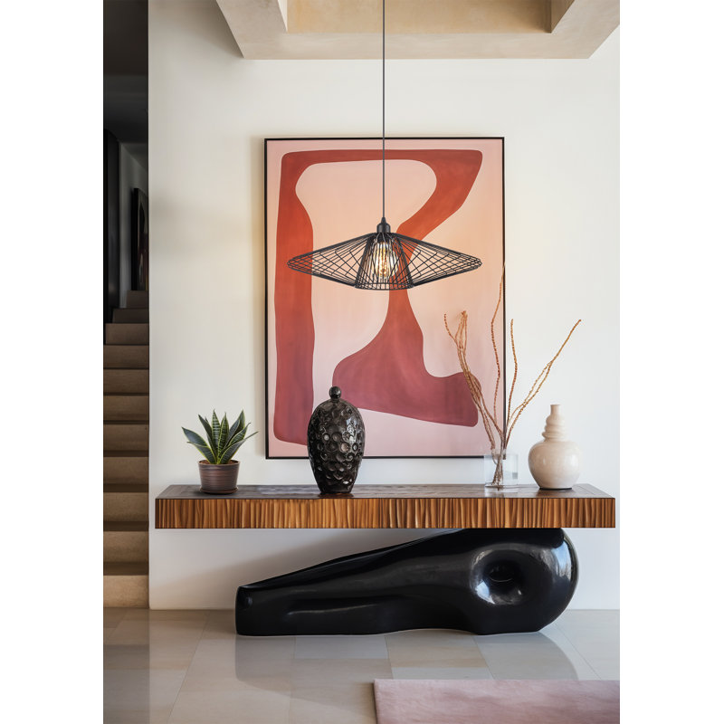Alanzo 1 - Light Single Pendant, 13.2cm H x 24cm W x 24cm D, Matte Black