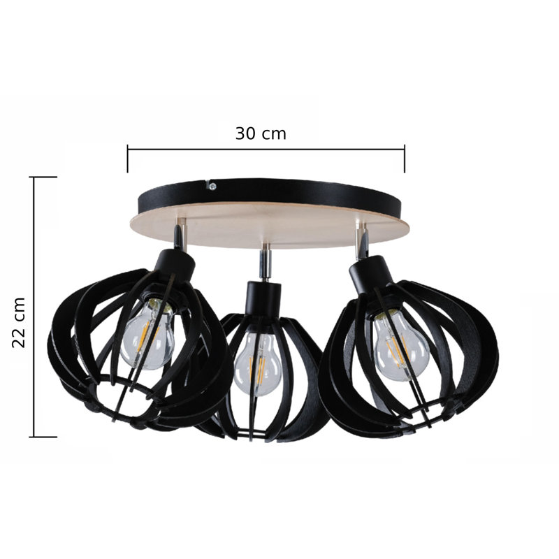 Parma Flush Mount, Black