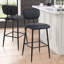 Upholstered Counter Stool with Metal Frame-271538345