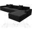 Housse pour canapé modulaire en jacquard extensible - Protecteur de canapé en L 2 pièces noir