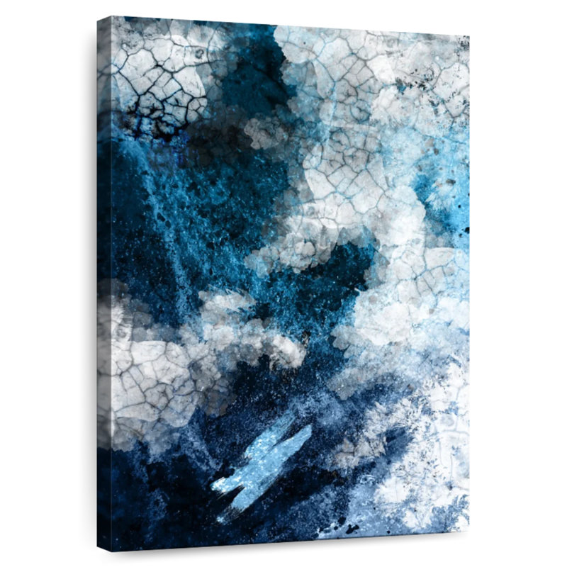 Avery Navy White Abstract, 45" H x 30" W