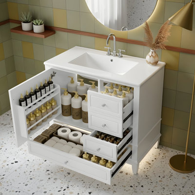 Bathroom Vanity with Ceramic Sink