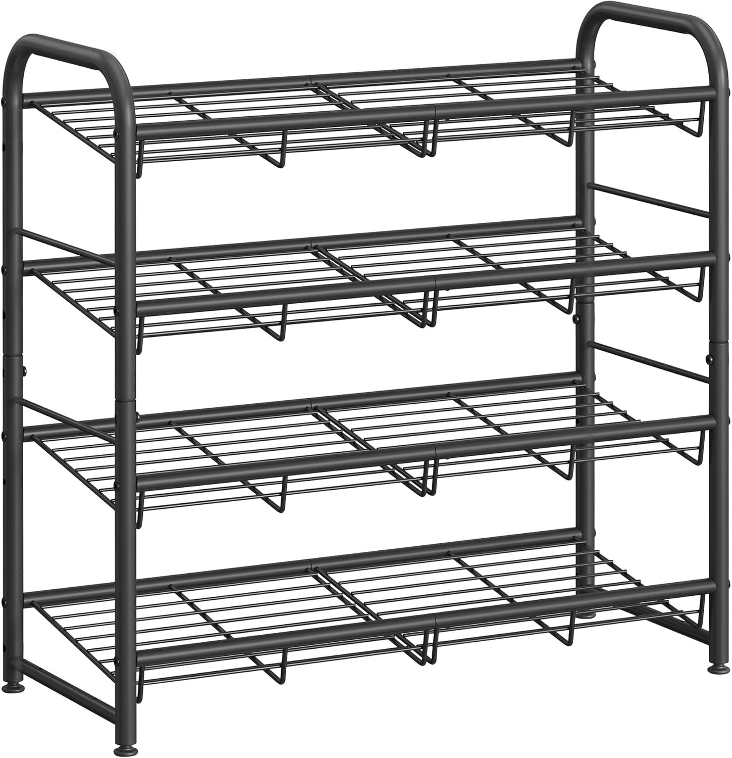Latitude Run® Stackable Shoe Rack, 4 Tier Metal Shoes Rack Storage ...