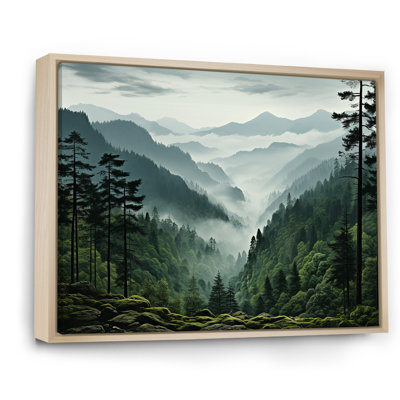 Mystic Wilderness Pine Forest In Canada III - Forest Framed Canvas Print Wall Art