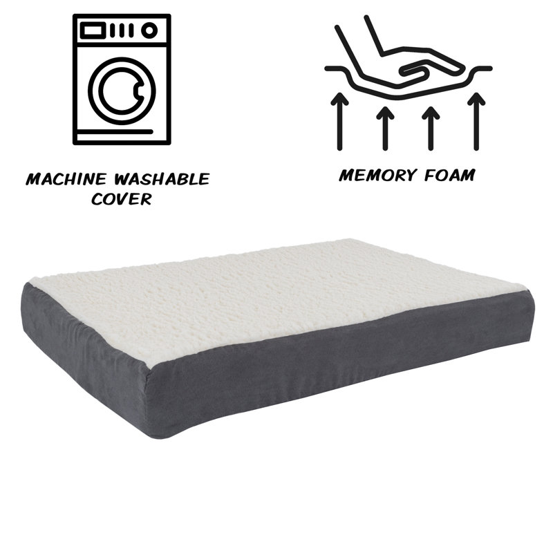 Lit pour chien en mousse viscoélastique avec couche de remplacement PETMAker 2 couches - gris, gris