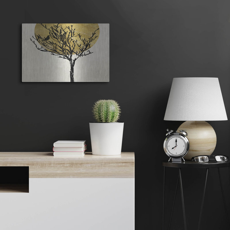 Art mural en métal luxueux «Moon Tree 2» par Karen Smith, 16 po x 12 po, H 16 po x l 24 po