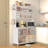 73'' Tall Kitchen Pantry Cabinet , 6 Level Flip Door With Pegboard Metal Pantry Storage Cabinet, Anti-Tip Design Hutch For Kitchen, Dining Room, Living Room (White)-616119363
