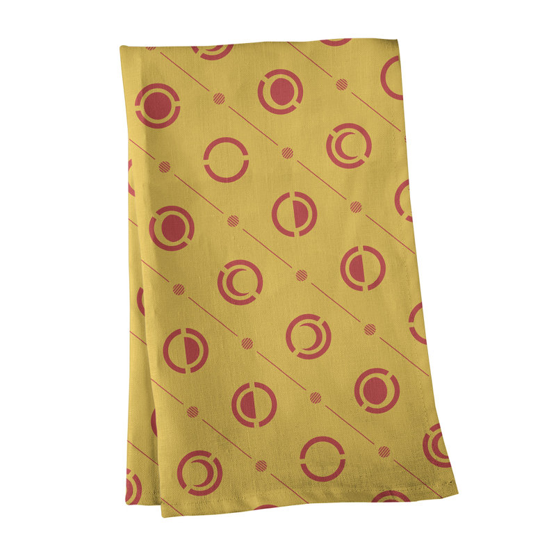 Torchon Moon phases, Canari / rouge, Polyester sergé