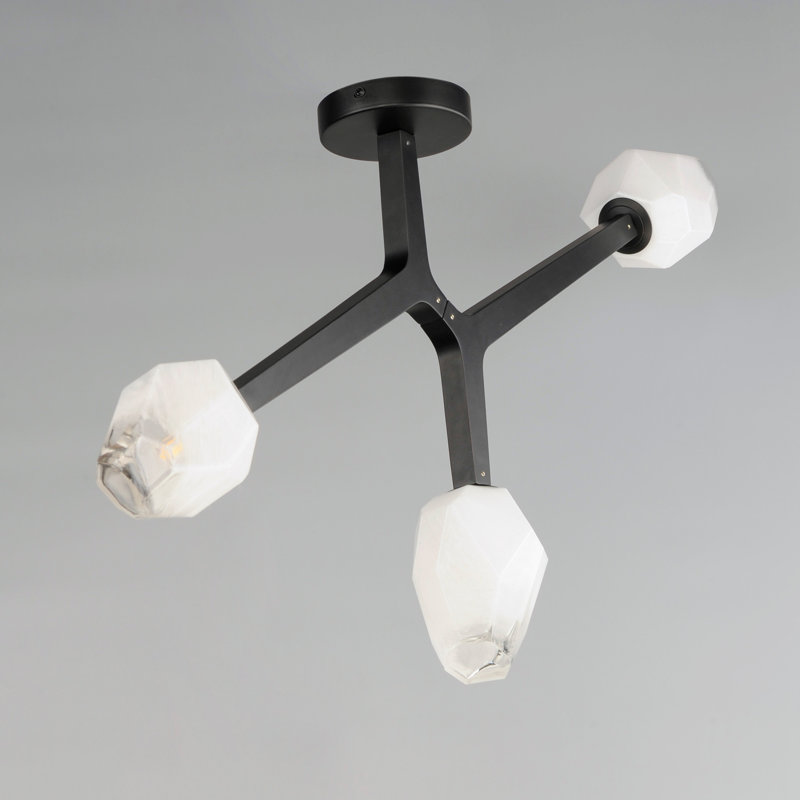Dreanda Glass Flush Mount, Black