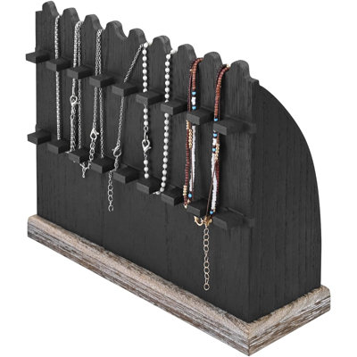 Wooden Necklace Jewelry Stand for 9 Necklaces