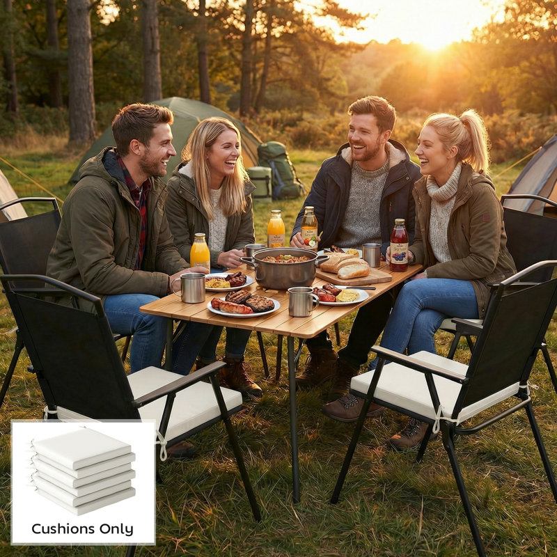 Outdoor Seat Cushion Set, Cream