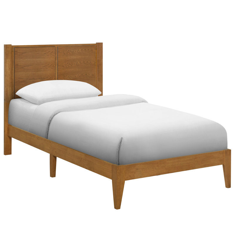 Ensemble de chambre en bois massif Knighten, Noyer, Lit simple