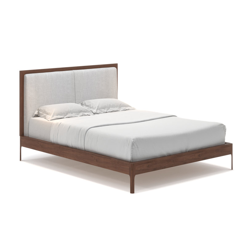 Lit plateforme Chisa, Noyer, Double