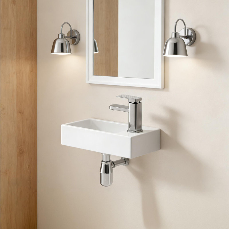 14" Bathroom Vessel Sink With Faucet, Drain Assembly