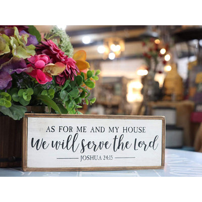 Plaque murale rustique en bois «As For Me And My House We Will Serve The Lord»