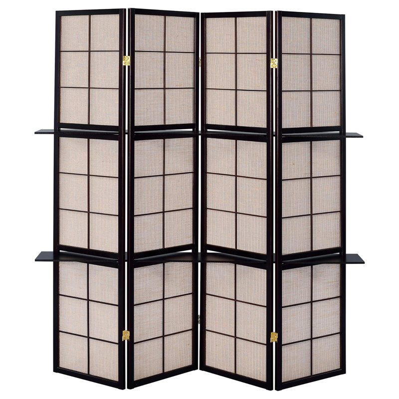 4 paravents pliables aux couleurs brun clair et cappuccino