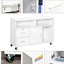 Support d'imprimante de bureau - Armoire mobile blanche avec roulettes, 2 casiers verrouillables, un tiroir et 3 tablettes pour ranger les cahiers de notes