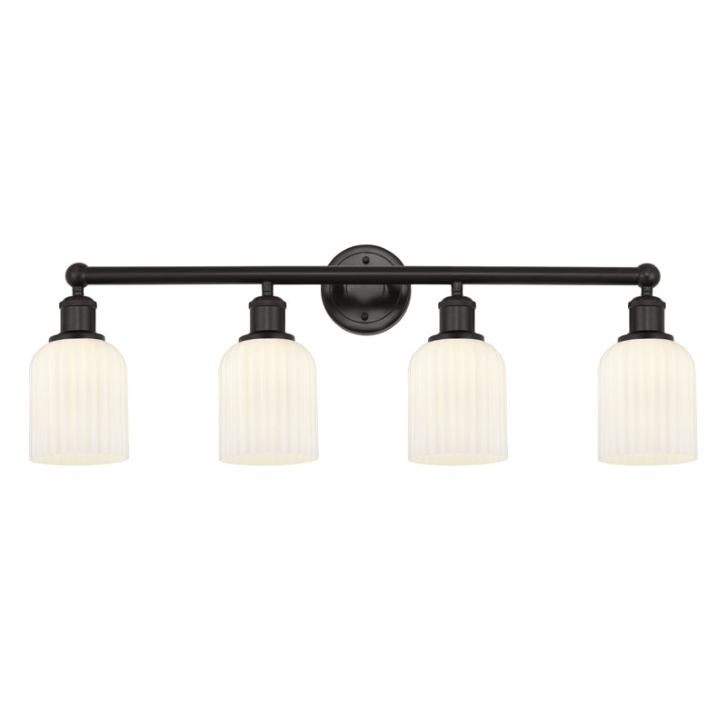 Fiennes 4 - Light Dimmable Vanity Light, Oil Rubbed Bronze, White