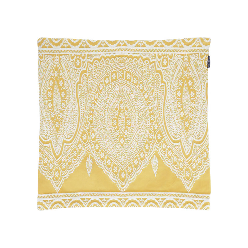 Han Paisley Square Throw Pillow Cover, Yellow