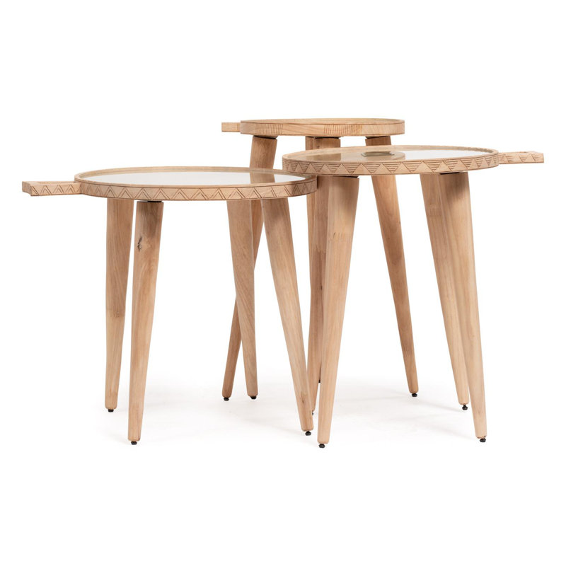 Ethiopian Coffee Tray Table, 21.5" H x 16.5" W x 16.5" D