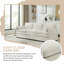 89" Cozy Upholstered 3-Seater Sofa - Oversized Cloud Sofa with Double Cushions, Plush Chenille Fabric, Rolled Arms, Beige-85583549