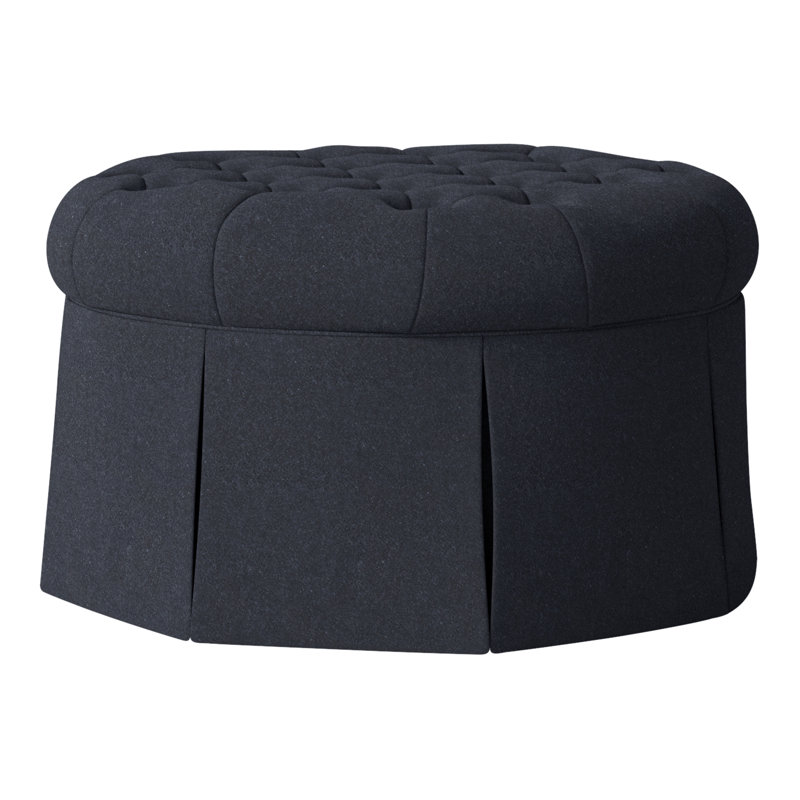 Repose-pieds cocktail capitonné rond 35 po Alma, Perigold Banks Uniforme