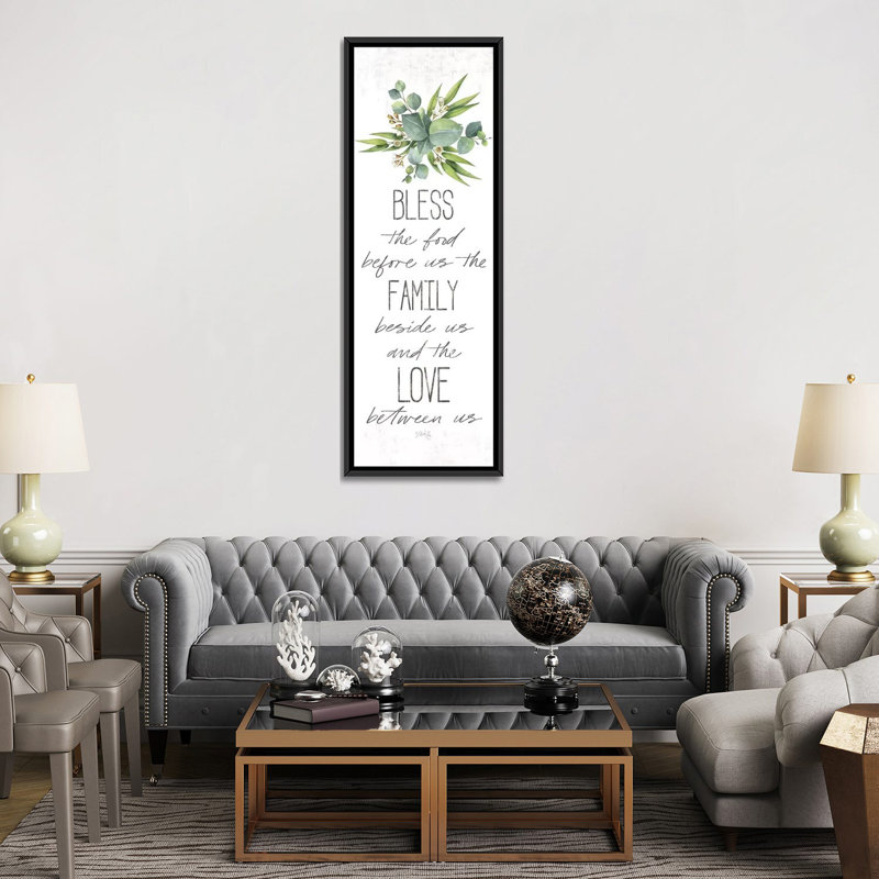 "Souper Blessing" par Marla Rae, art textuel sur toile, H 72 po x l 24 po x P 1,5 po, Toile avec cadre noir