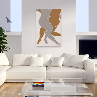 «Curvy chiffres Embrace», impression d'art moderne minimaliste moderne