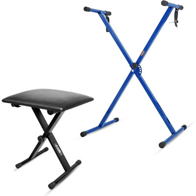5 Core Keyboard Stand Piano Bench Combo Adjustable Key Board Stands 2" Padded Musician Chair Set