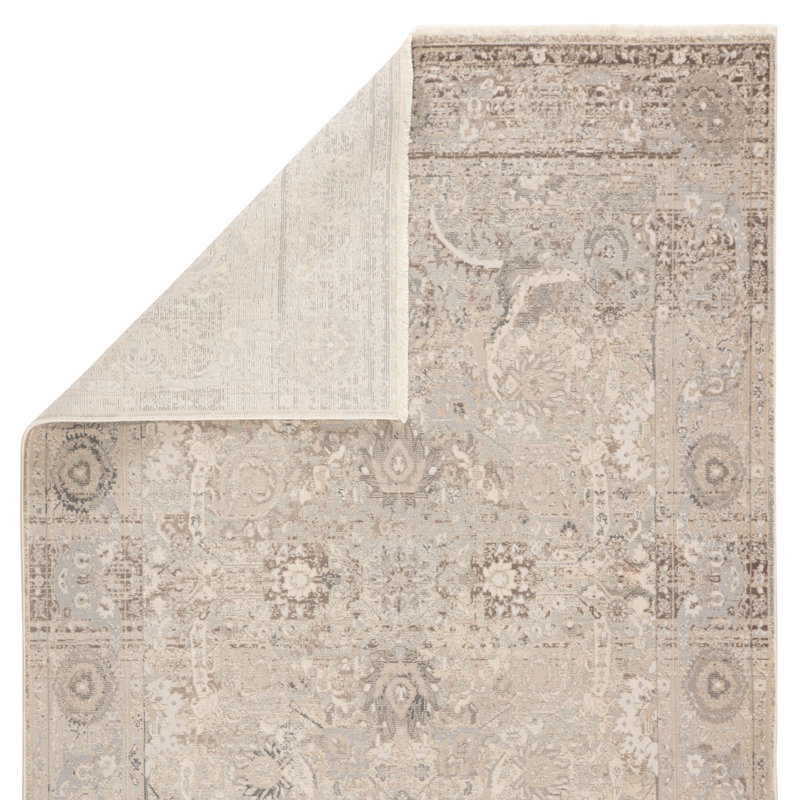 Tapis gris tissé à la machine Clint, Rectangle 7 pi 10 po x 10 pi 10 po