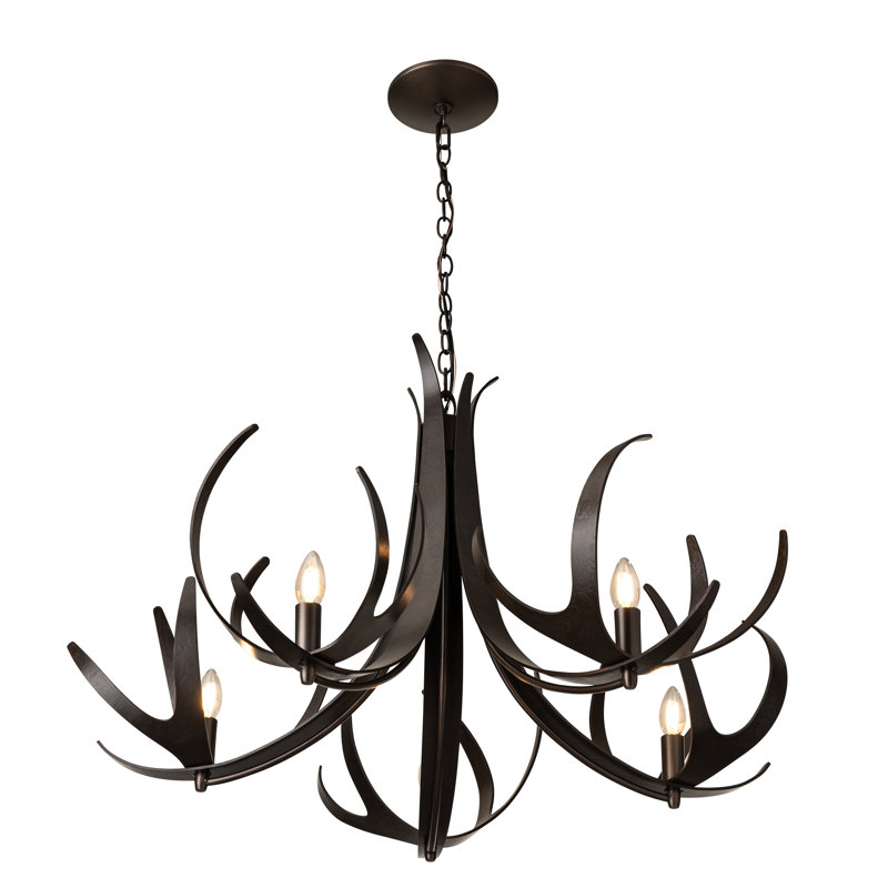 Caribou 5-Light Chandelier, Dark Smoke