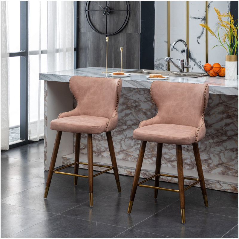 Ensemble de 2 tabourets de comptoir Nevis Mid-Century
