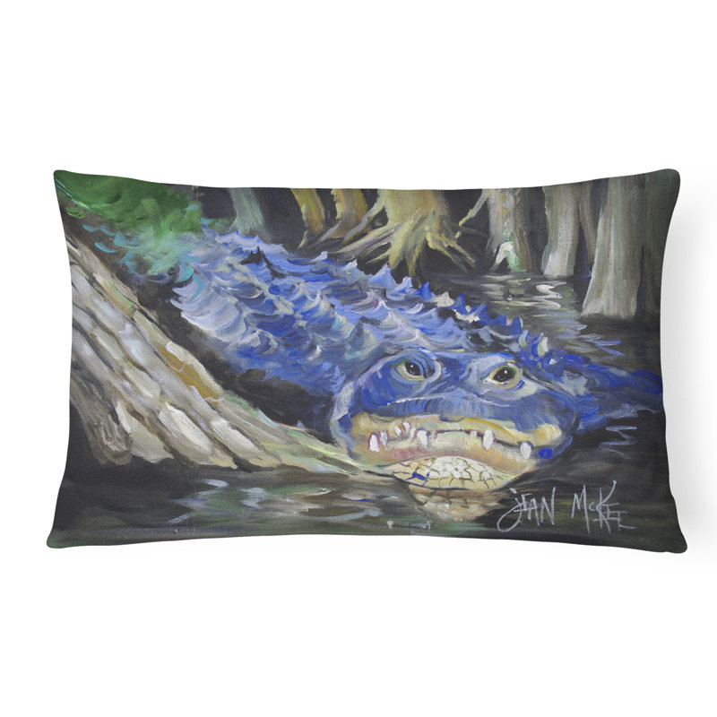 Coussin décoratif intérieur/extérieur bleu alligator