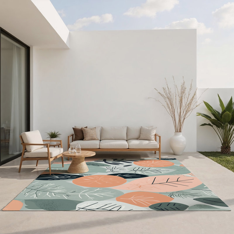 Tapis intérieur et extérieur Tranquil Flora, Rectangulaire 3 pi x 5 pi