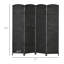 4 Panel Folding Privacy Screen . 5.6' Tall Room Divider For Home. Black With Hand-Woven Appeal And Delightful Arched Top. Versatile Bedroom, Office. Wood Frame, Polypropylene Webbing. Lightweight,