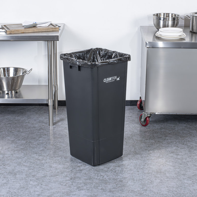 Poubelle 23 gallons Cleanware de Cleanware, 1 poubelle carrée vendue séparément, peu encombrante, poubelle en plastique noire, idéale pour la maison, le bureau, le restaurant et plus encore