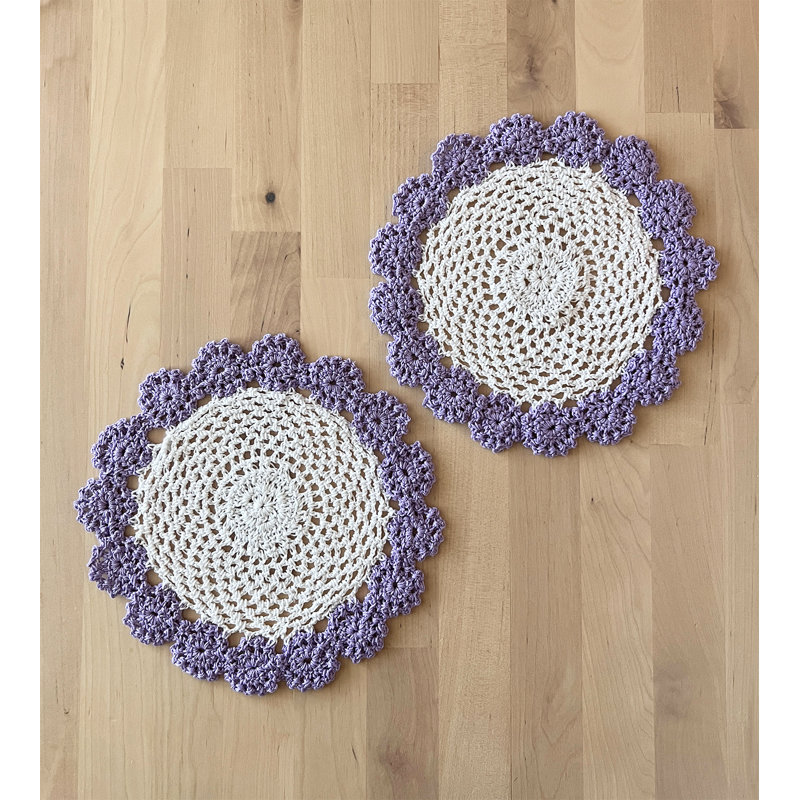 Accessoire de table en coton Farlee, Lilas