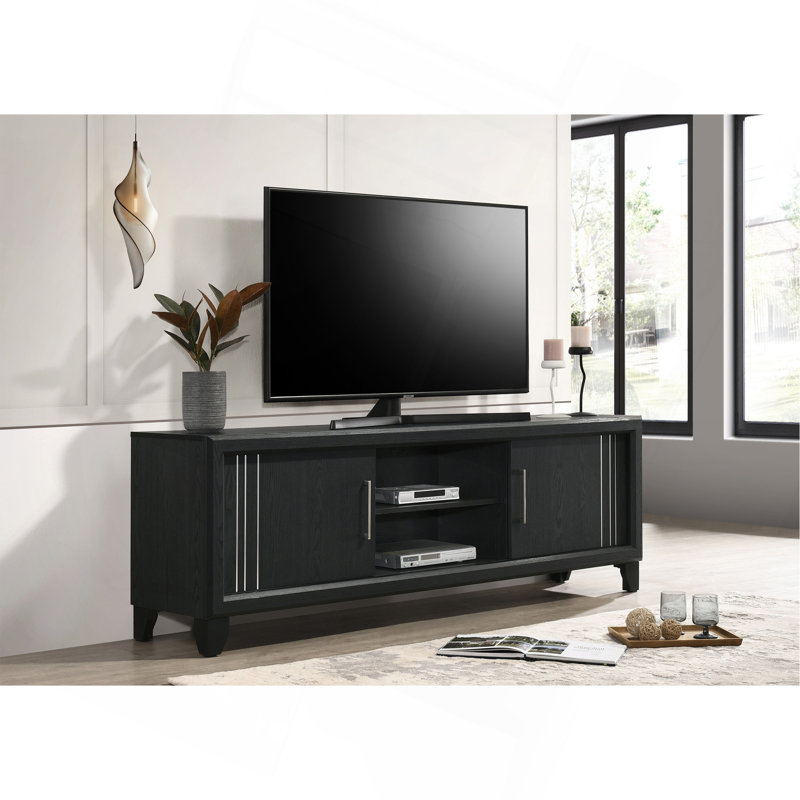 Meuble télé 1 pièce Contemporary, Gris anthracite