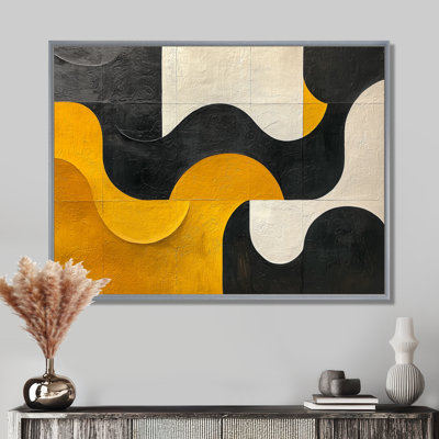 Nonce gris et noir, formes abstraites, Reflections I - formes abstraites, art mural