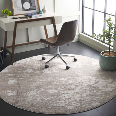 Tapis beige / ivoire en polypropylène tissé à la machine Marble