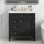 Meuble-lavabo de 30 po avec lavabo supérieur, meuble-lavabo moderne avec 2 tiroirs et tiroir escamotable, meuble-lavabo simple-109906635