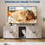 Enceinte de litière pour chat pour 2 chats - Meuble double caché, chatière d'intérieur, bac à litière multi-chats 43,4 po avec intimité et rangement-1370987031