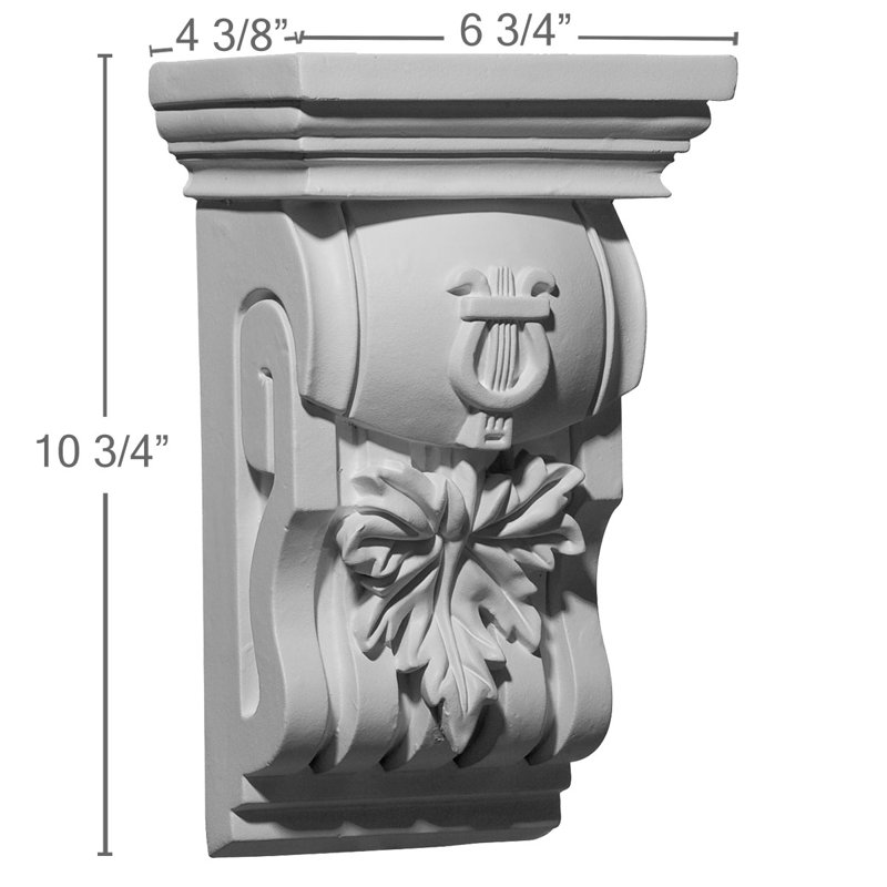 Corbeau de feuilles de chêne Endurathane, l 6 3/4 po x P 4 3/8 po x H 10 3/4 po, apprêté en usine
