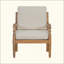 Acacia Luxe Outdoor Patio Chair With Cushions,Wooden Club Chairs With Fabric