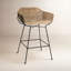 Nusa Bar Stool In Natural Rattan & Black Steel-642475605