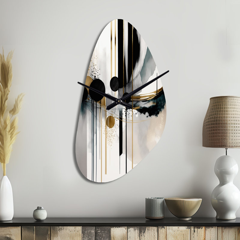 MacDerment Abstract Transitional Shapes V - horloge murale asymétrique, Moyenne